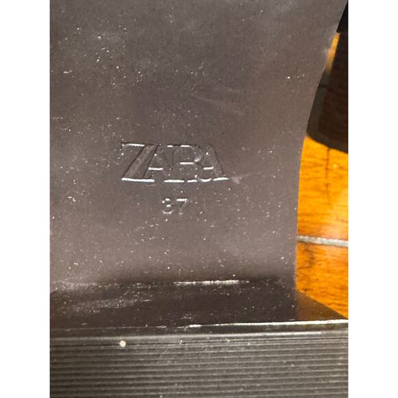 ZARA New Woman Leather Buckle Heel Sandals Shoes Brown size euro 37 - Picture 5 of 8